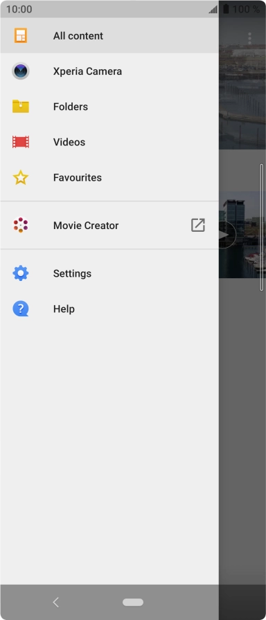 Press All content and go to the required folder.