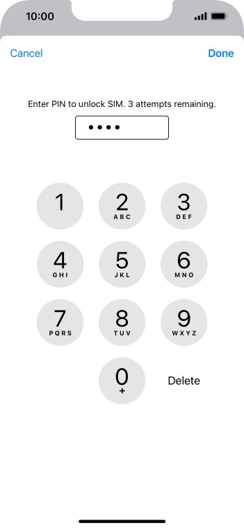 Key in your PIN and press Done. The default PIN is 1111.