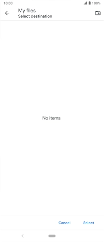 To create a new folder, press the new folder icon and follow the instructions on the screen to create a new folder.