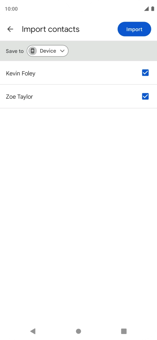Press the fields next to the required contacts to select them.