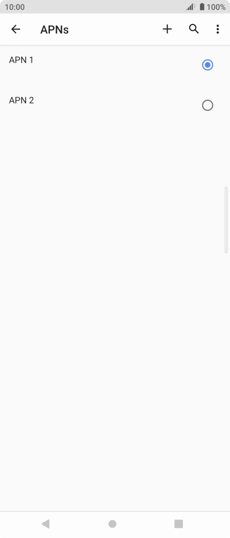 Press the field next to the data connection to activate it.