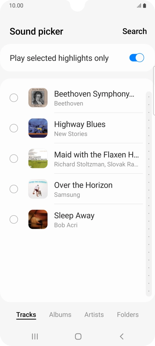 Press the required ring tones to hear them.