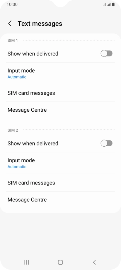 Press Message Centre.