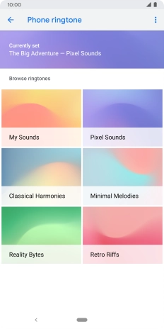 Press the required category.