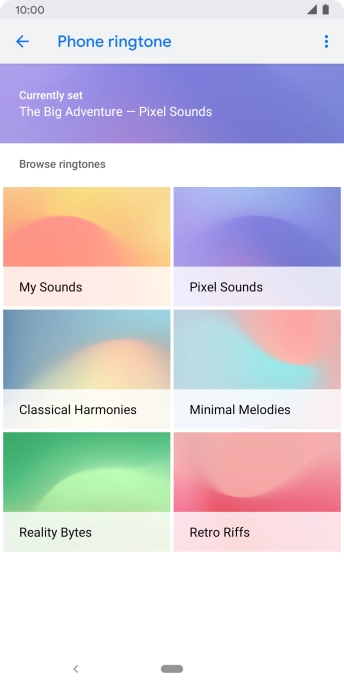 Press the required category.