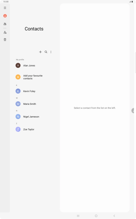 Press the new contact icon.