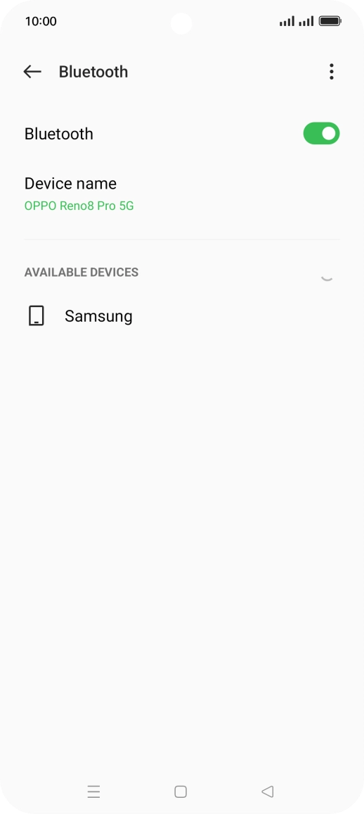 Press the required Bluetooth device and follow the instructions on the screen to pair the device with your phone.