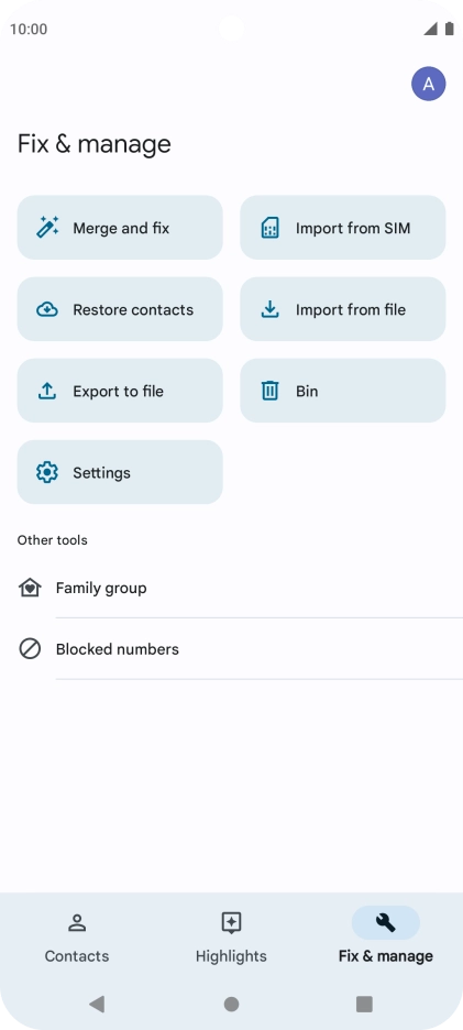 Press Import from SIM.