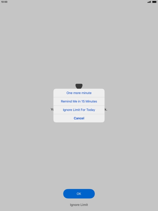 Press the required setting.
