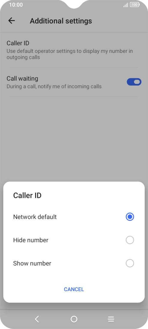 Press Show number to turn on caller identification.