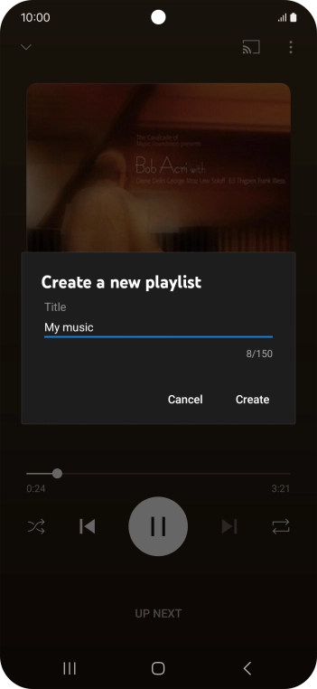 Key in a name for the playlist and press Create.