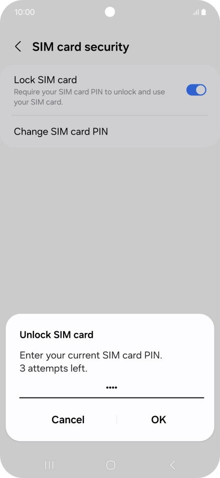 Key in your PIN and press OK. The default PIN is 1111.