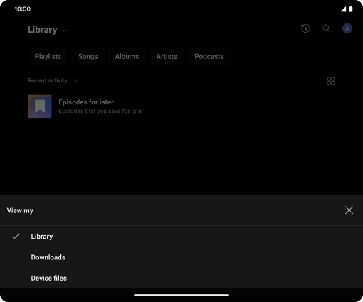 Press the required category and go to the required audio file.