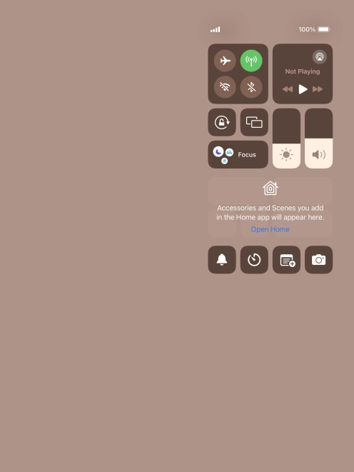 Press the flight mode icon to turn the function on or off.