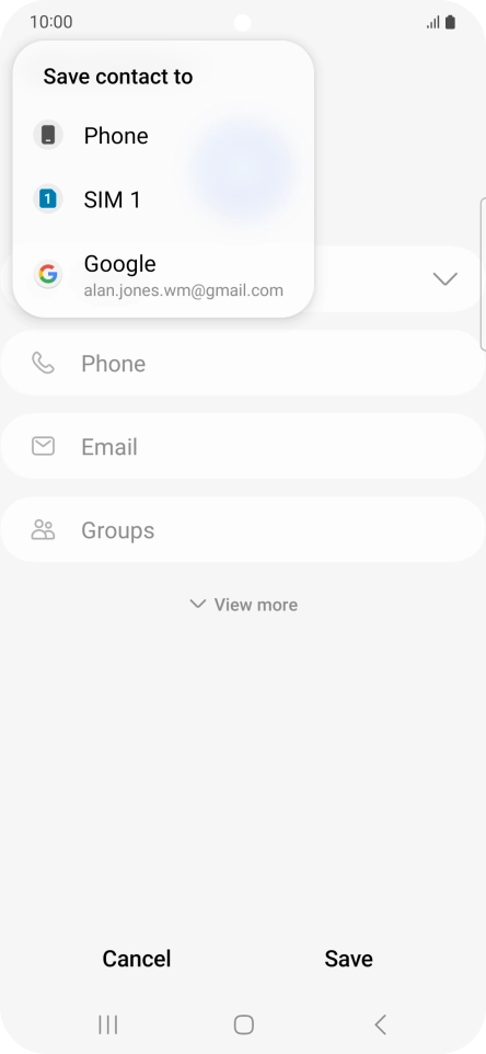 Press the required Google account.