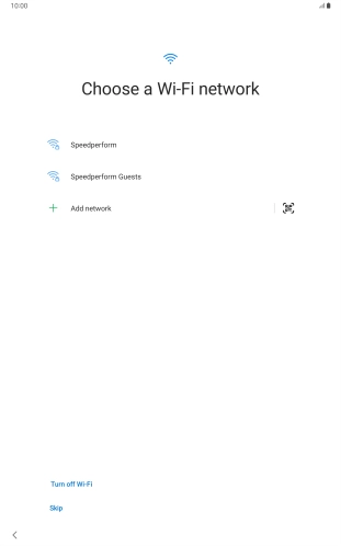 Press the required Wi-Fi network.