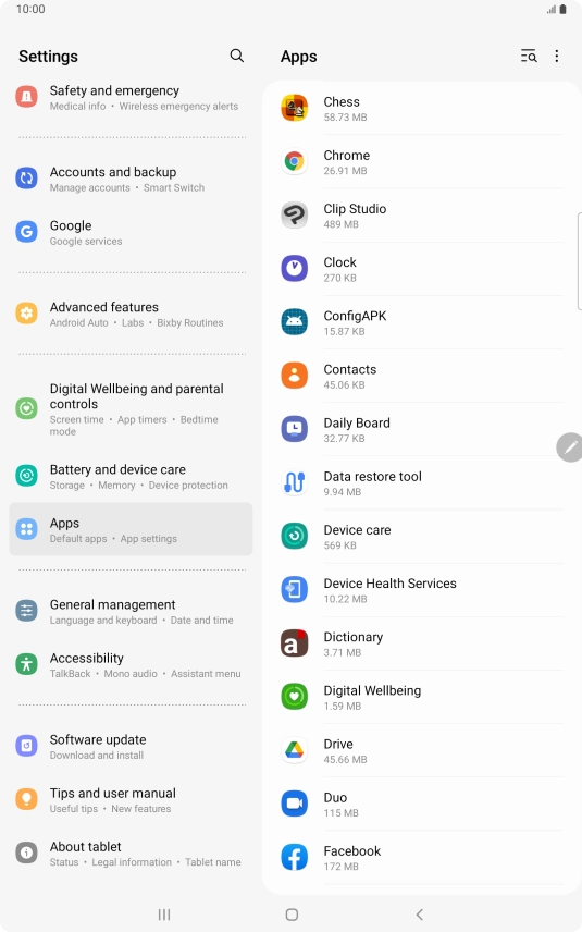 Press the required app.