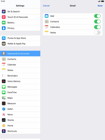 If this screen is displayed, you email account has been recognised and set up automatically. Follow the instructions on the screen to key in more information and finish setting up your tablet.