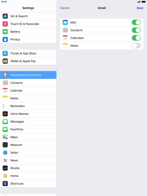If this screen is displayed, you email account has been recognised and set up automatically. Follow the instructions on the screen to key in more information and finish setting up your tablet.