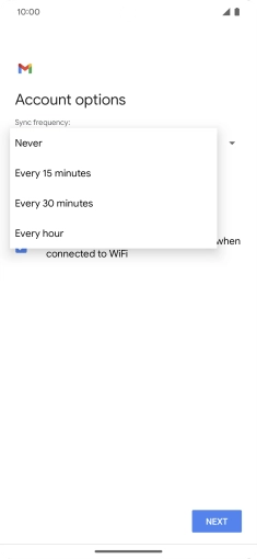 Press the required setting.