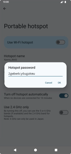 Key in the required password and press OK.