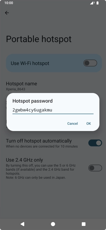 Key in the required password and press OK.