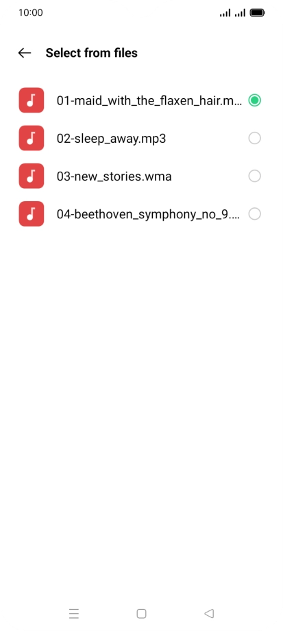 Once you've found a ring tone you like, press the Return key.