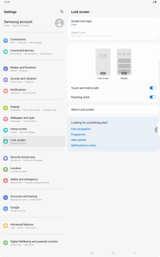 Press Screen lock type.