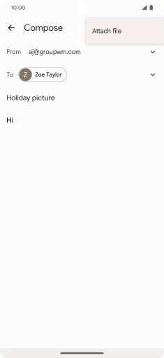 Press Attach file and go to the required folder.