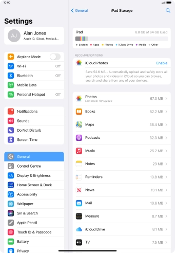Press the required app.