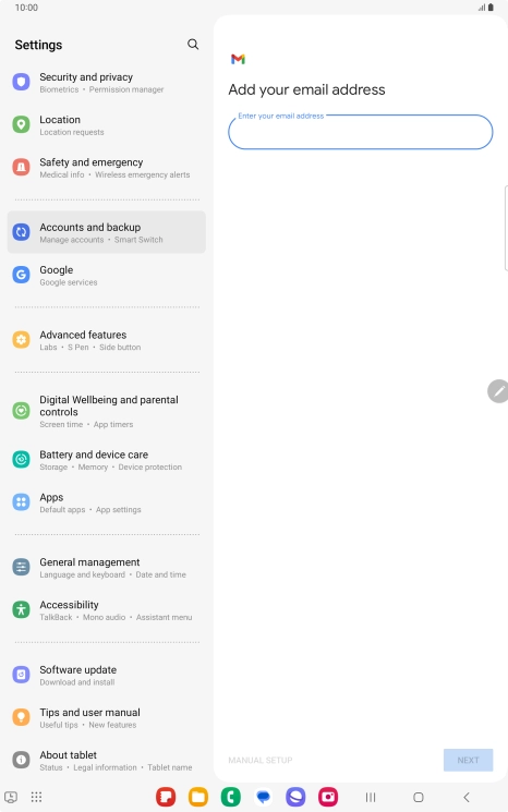 Press the field below 