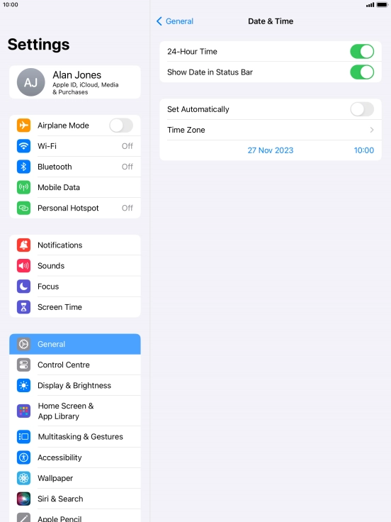 Press the indicator next to 