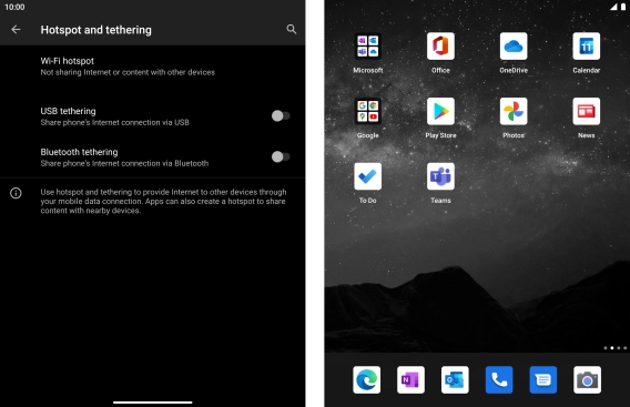 Press Wi-Fi hotspot.