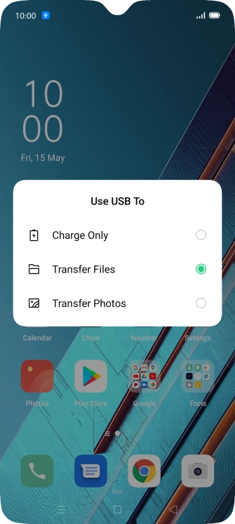 Press Transfer Files.
