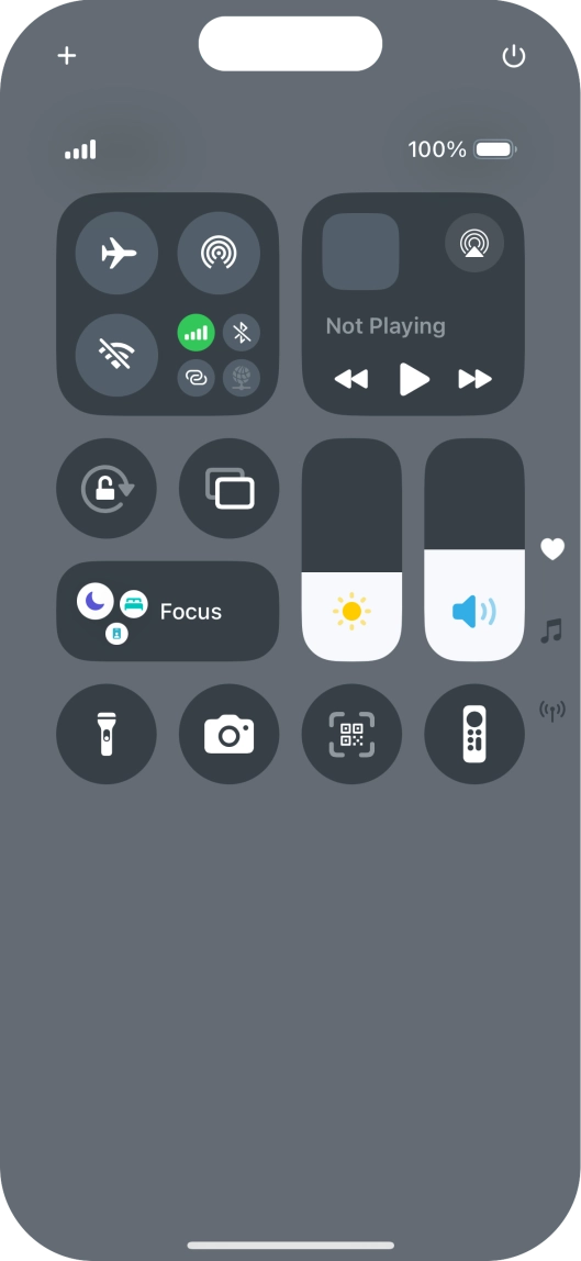 Press the flight mode icon to turn the function on or off.