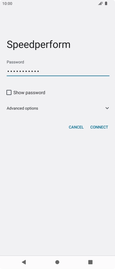 Key in the password for the Wi-Fi network and press CONNECT.