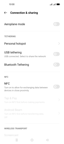 Press Personal hotspot.