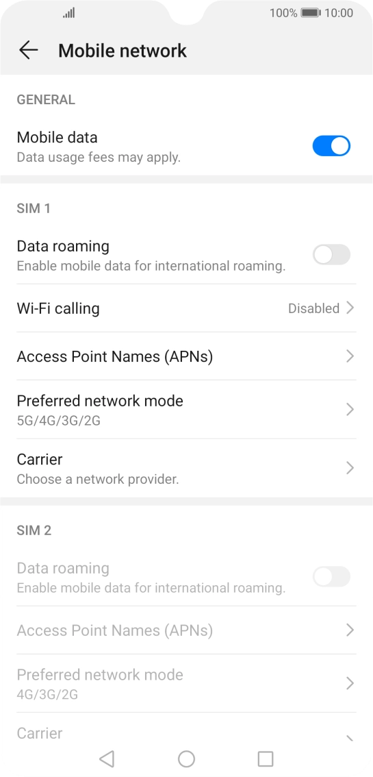 Press Access Point Names (APNs).
