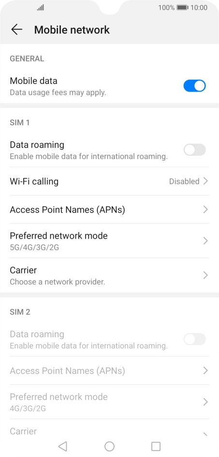 Press Access Point Names (APNs).