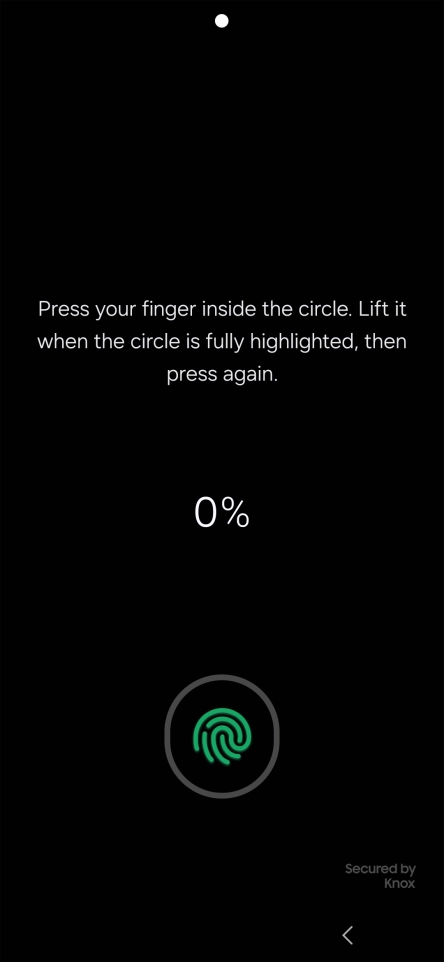 Follow the instructions on the screen to create the phone lock code using your fingerprint.