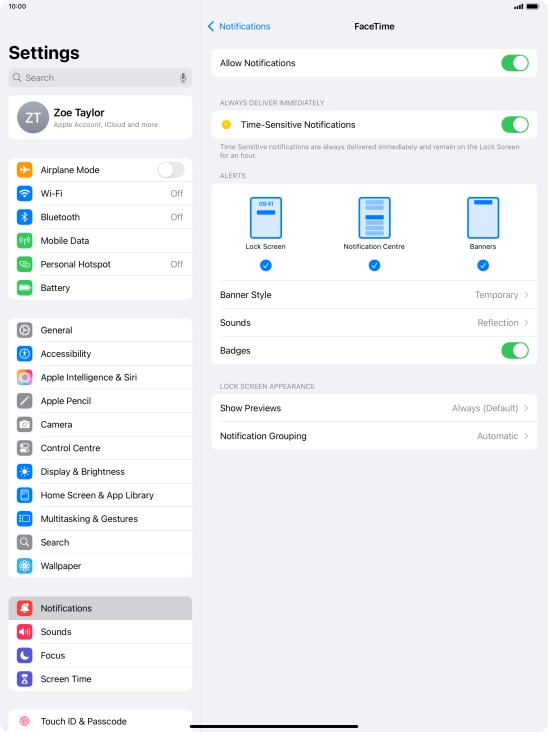 Press the indicator next to 