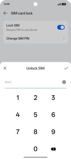 Key in your PIN and press the confirm icon. The default PIN is 1111.