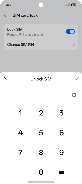 Key in your PIN and press the confirm icon. The default PIN is 1111.