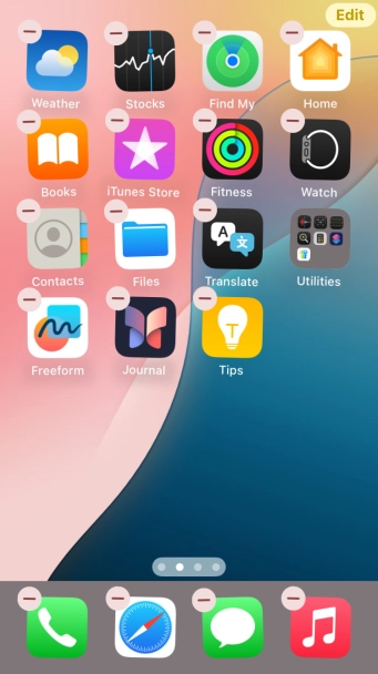 Press the home screen icon.
