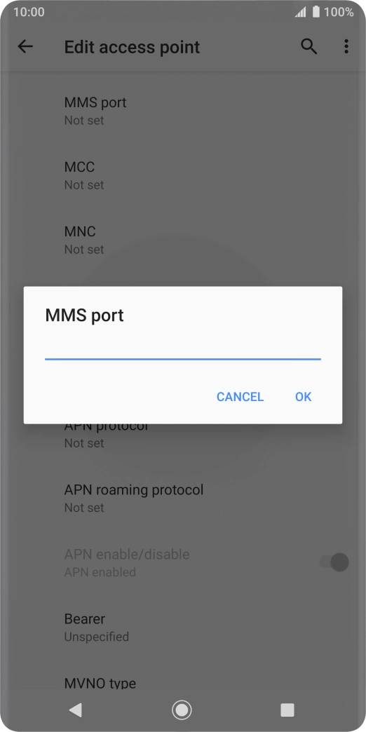 Key in 8080 and press OK.