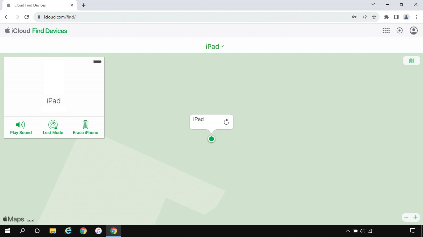 Your tablet's latest position is displayed on the map.