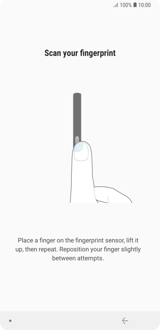 Follow the instructions on the screen to create the phone lock code using your fingerprint.