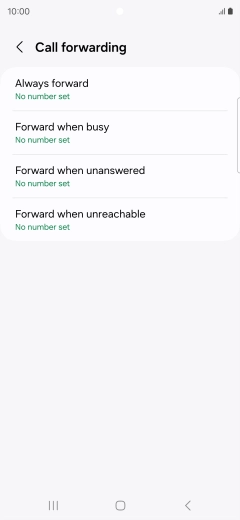 Press the required divert type.