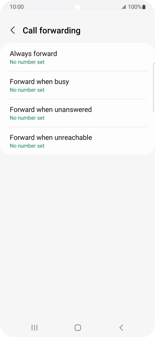 Press the required divert type.
