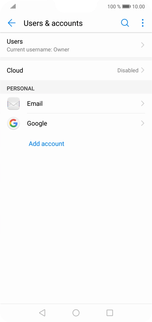 Press the menu icon.